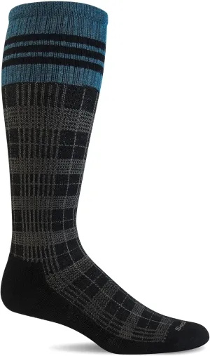 Sockwell Men's Tartan Firm Graduated Compression Sock, Black - L/XL