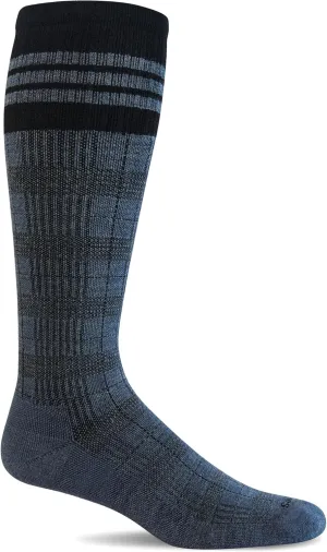 Sockwell Men's Tartan Firm Graduated Compression Sock, Denim - L/XL