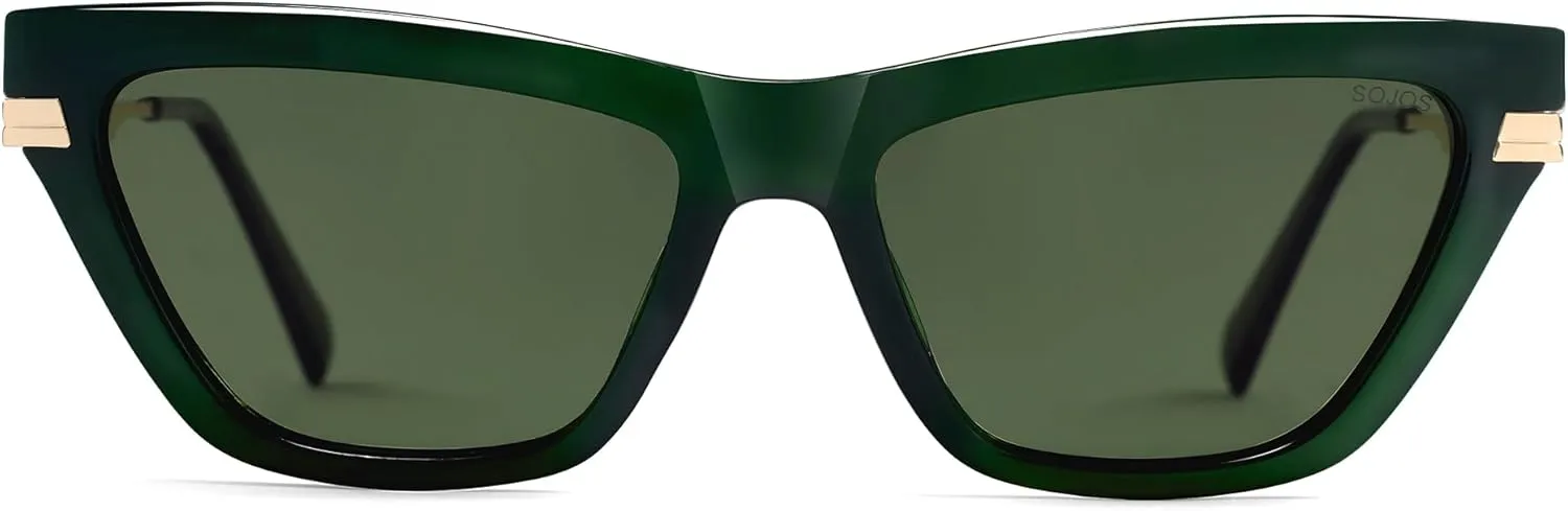 SOJOS Retro Small Polarized Cat Eye Sunglasses Womens Vintage Shades Trendy Stylish Sunnies SJ2361