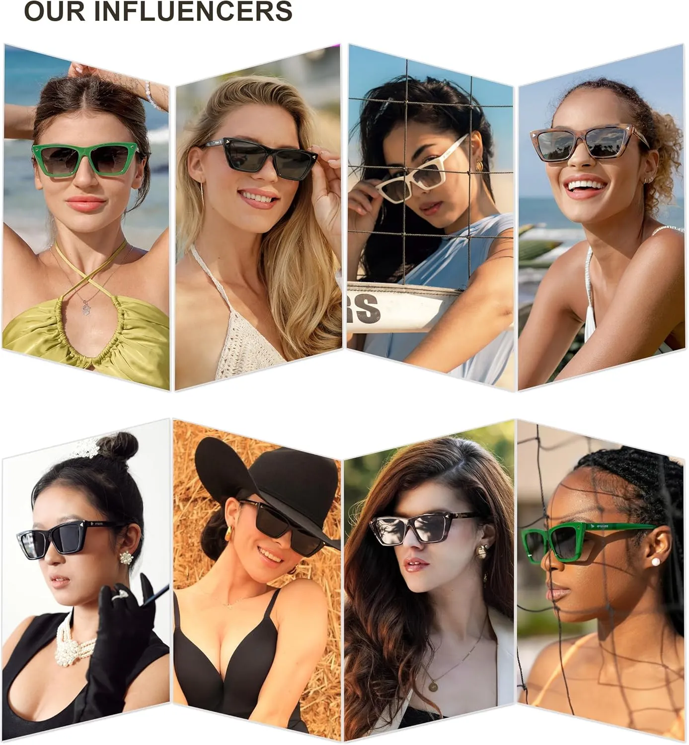 SOJOS Trendy Sunglasses Womens Cute Cat Eye Polarized Square Women Designer Shades SJ2297