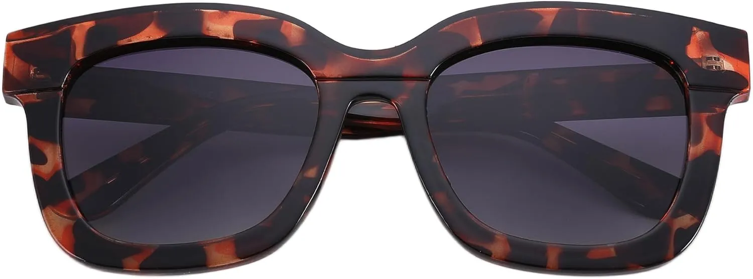 Square Cat Eye Polarized Sunglasses for Women Retro Classic Vintage Trendy Cateye Shades Sunnies