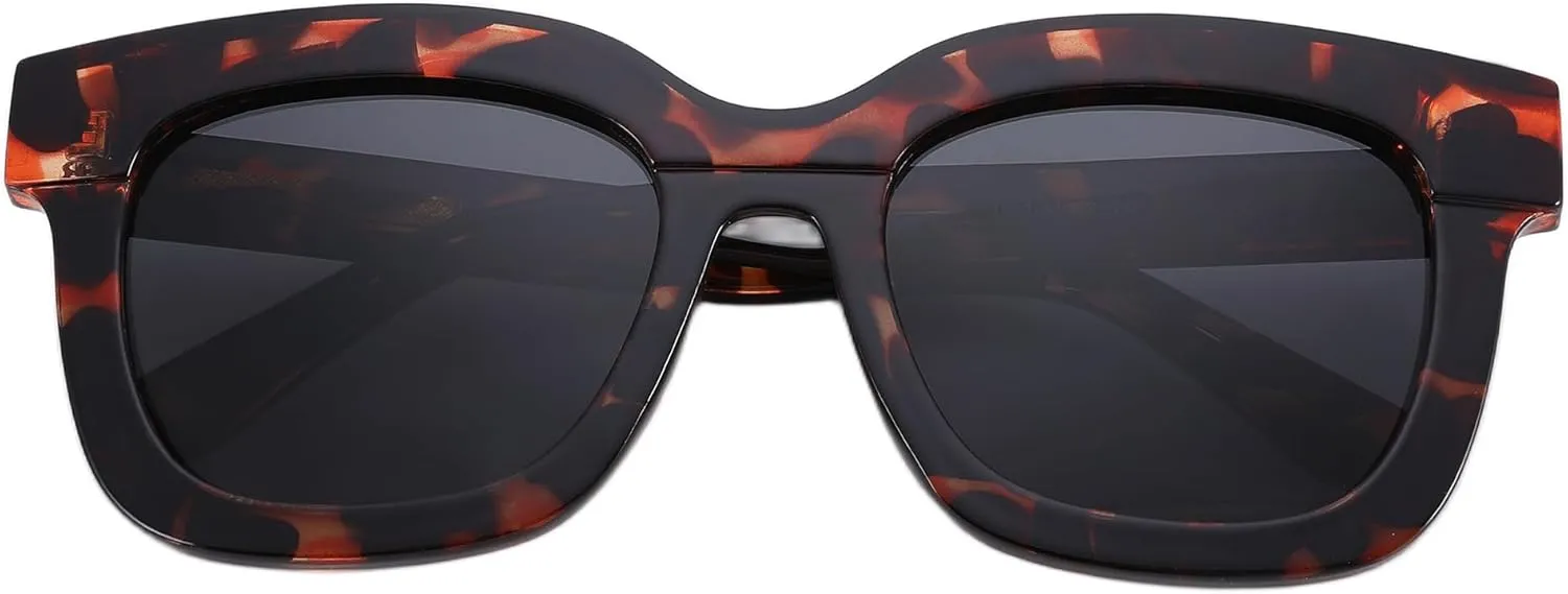 Square Cat Eye Polarized Sunglasses for Women Retro Classic Vintage Trendy Cateye Shades Sunnies
