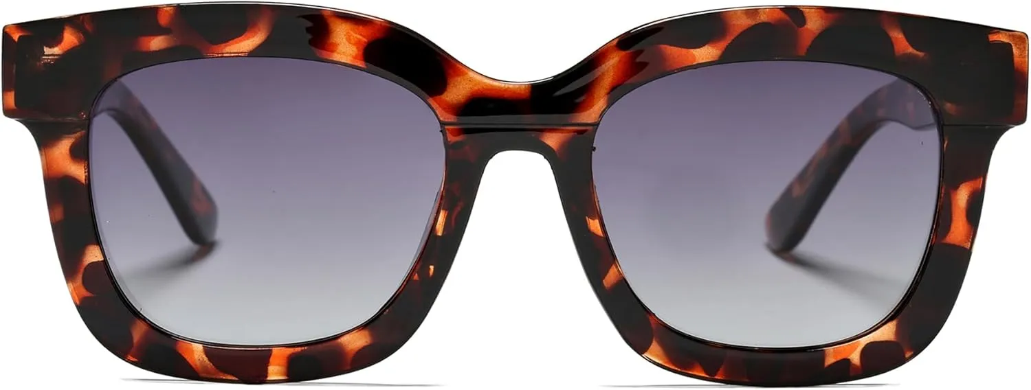 Square Cat Eye Polarized Sunglasses for Women Retro Classic Vintage Trendy Cateye Shades Sunnies