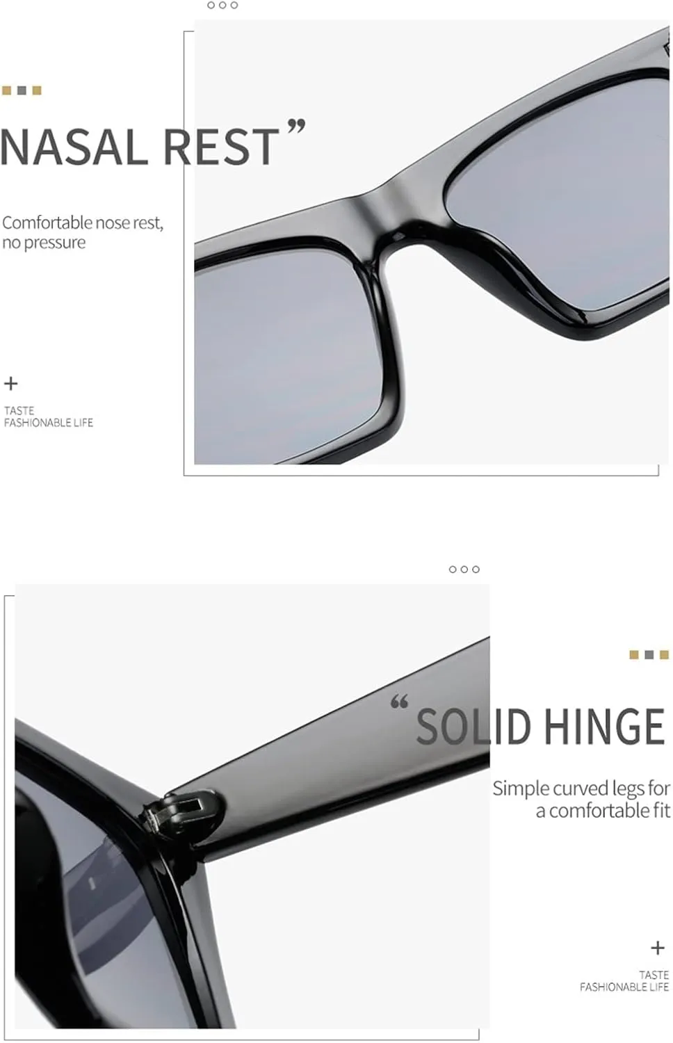 Square Cat Eye Sunglasses for Men and Women Street Shooting, Driving Glasses On Vacation Beach (Color : B, Size : Medium)