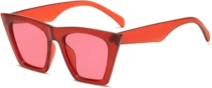 Square Cat Eye Sunglasses for Men and Women Street Shooting, Driving Glasses On Vacation Beach (Color : D, Size : Medium)