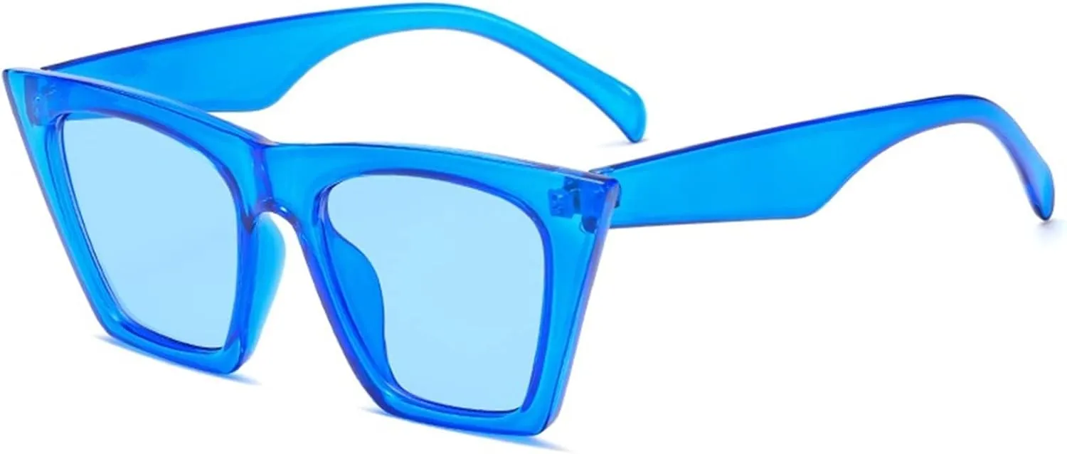Square Cat Eye Sunglasses for Men and Women Street Shooting, Driving Glasses On Vacation Beach (Color : E, Size : Medium)