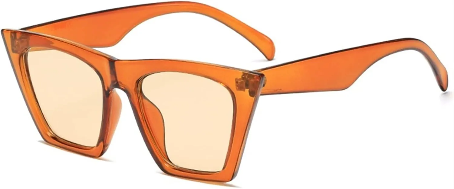 Square Cat Eye Sunglasses for Men and Women Street Shooting, Driving Glasses On Vacation Beach (Color : F, Size : Medium)