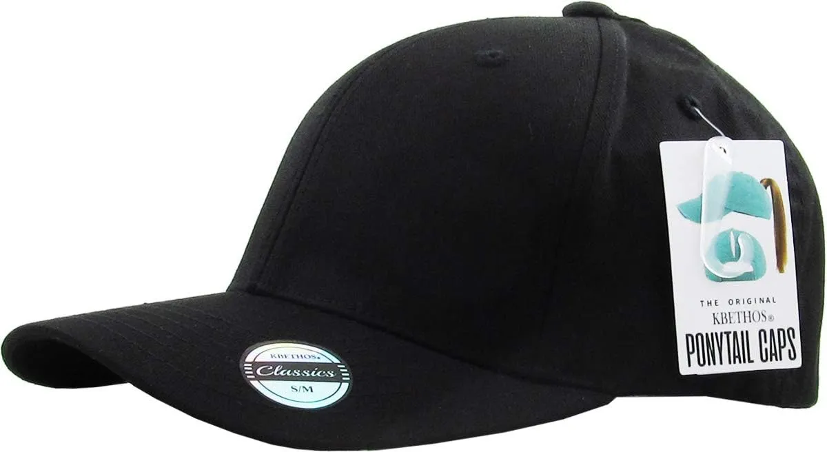 Stretch Fit Ponytail Messy High Bun Headwear Adjustable Cotton Trucker Mesh Hat Baseball Cap