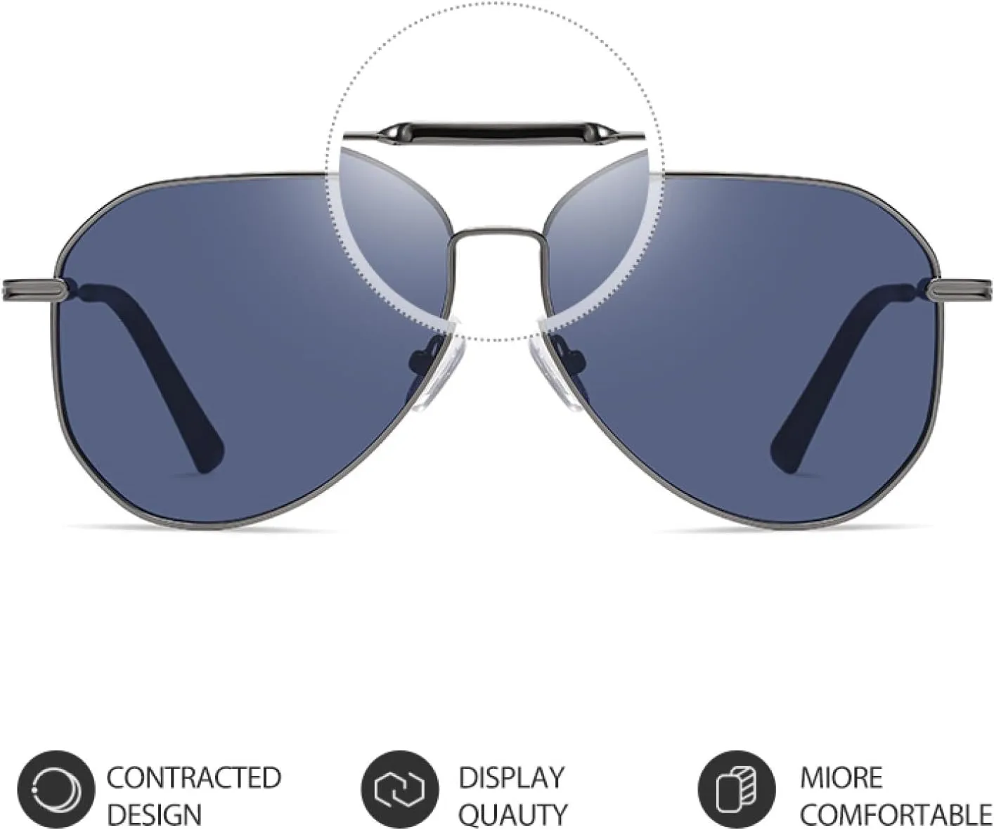 Sunglasses for Women Men Metal Uv400 Frame Driving Fishing Bike Shade