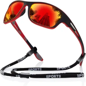 suoso Polarized Sports Sunglasses for Men: UV400 Protection Glasses Womens Wrap Around Goggles for Driving Fishing