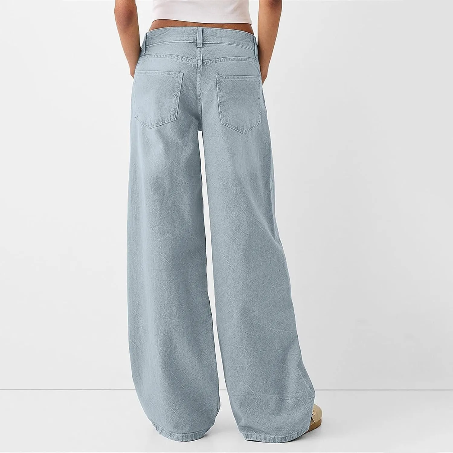 Sweatpants Jeans for Women 2024 High Waited Baggy Wide Leg Jeans Casual Y2k Pants Trendy Denim Pants with Pockets