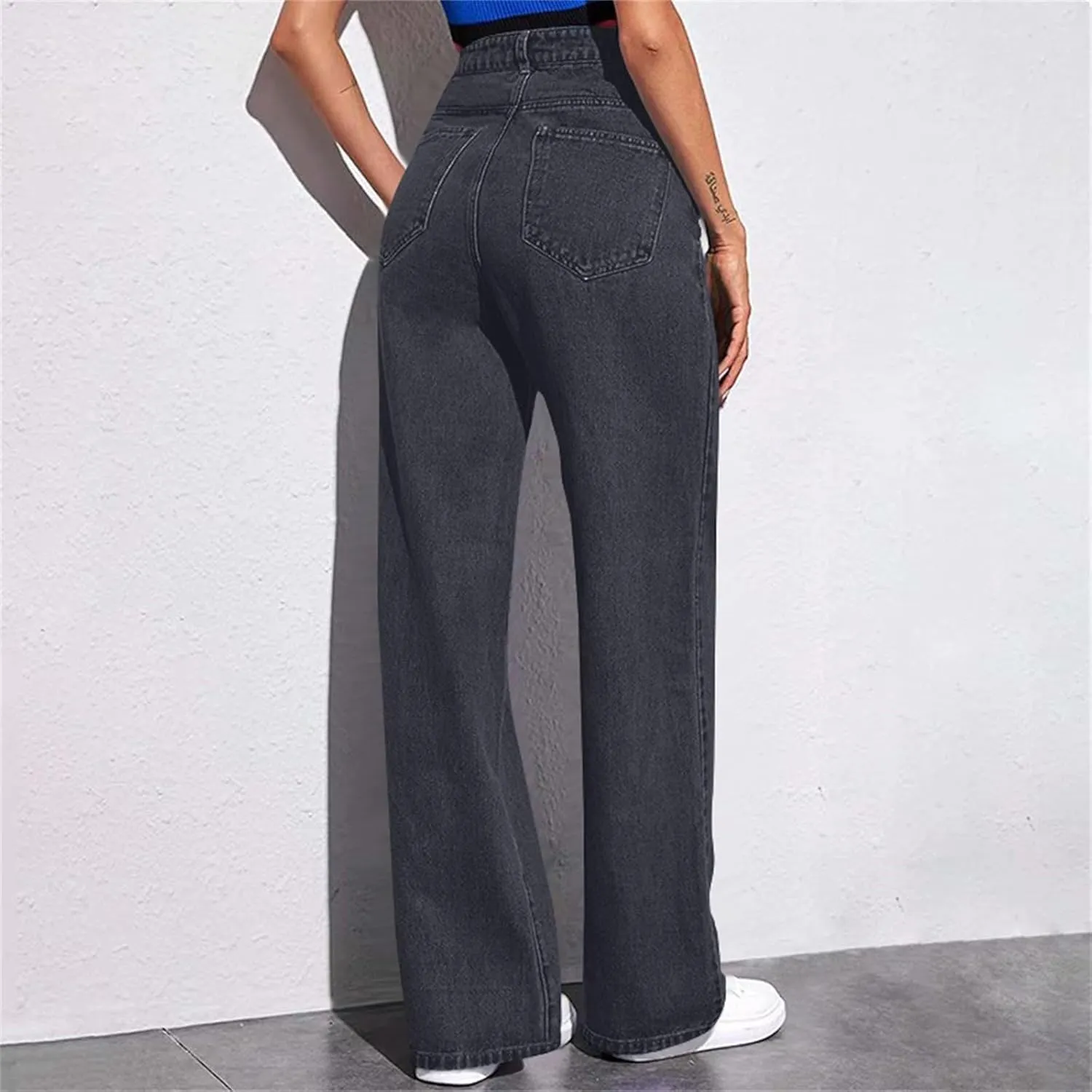 Sweatpants That Look Like Boyfriend Sweatpant Jeans Womens Wide Leg High Waist Jeans with Pockets