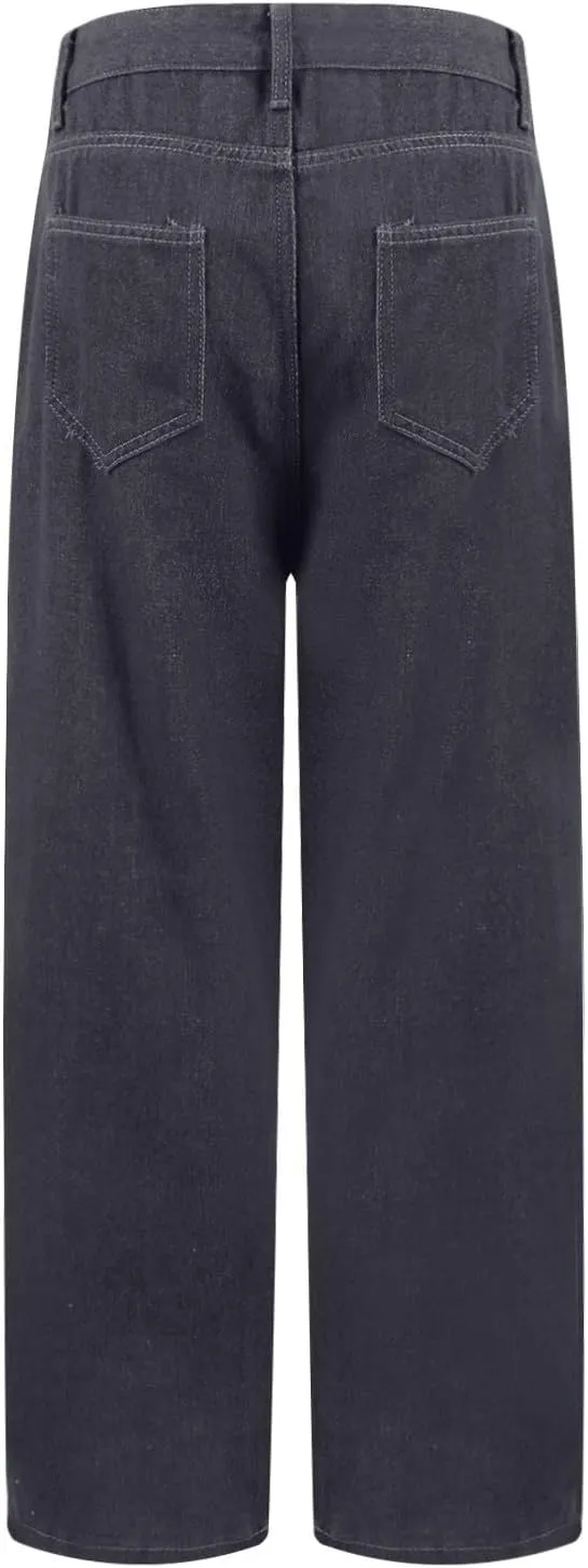 Sweatpants That Look Like Boyfriend Sweatpant Jeans Womens Wide Leg High Waist Jeans with Pockets