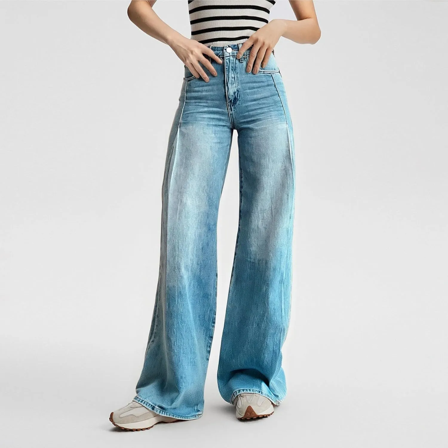 Sweatpants That Look Like Boyfriend Sweatpant Jeans Womens Wide Leg High Waist Jeans with Pockets