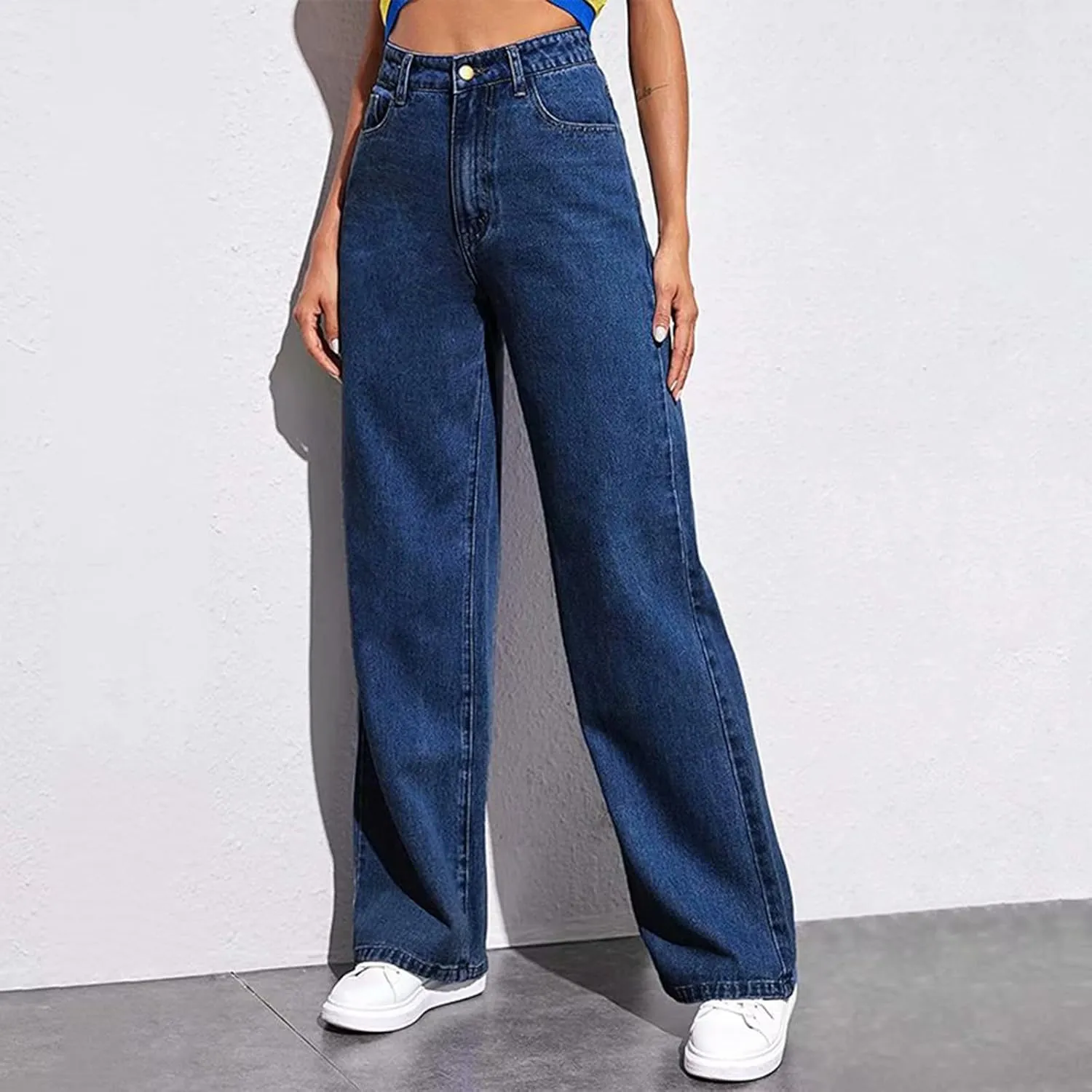 Sweatpants That Look Like Boyfriend Sweatpant Jeans Womens Wide Leg High Waist Jeans with Pockets
