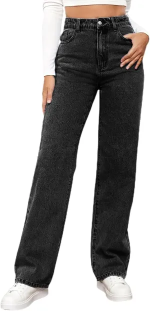 Sweatpants That Look Like Jeans Teen Girls Stretchy Wide Leg Clothes Fall Black Jeans Womens High Waisted