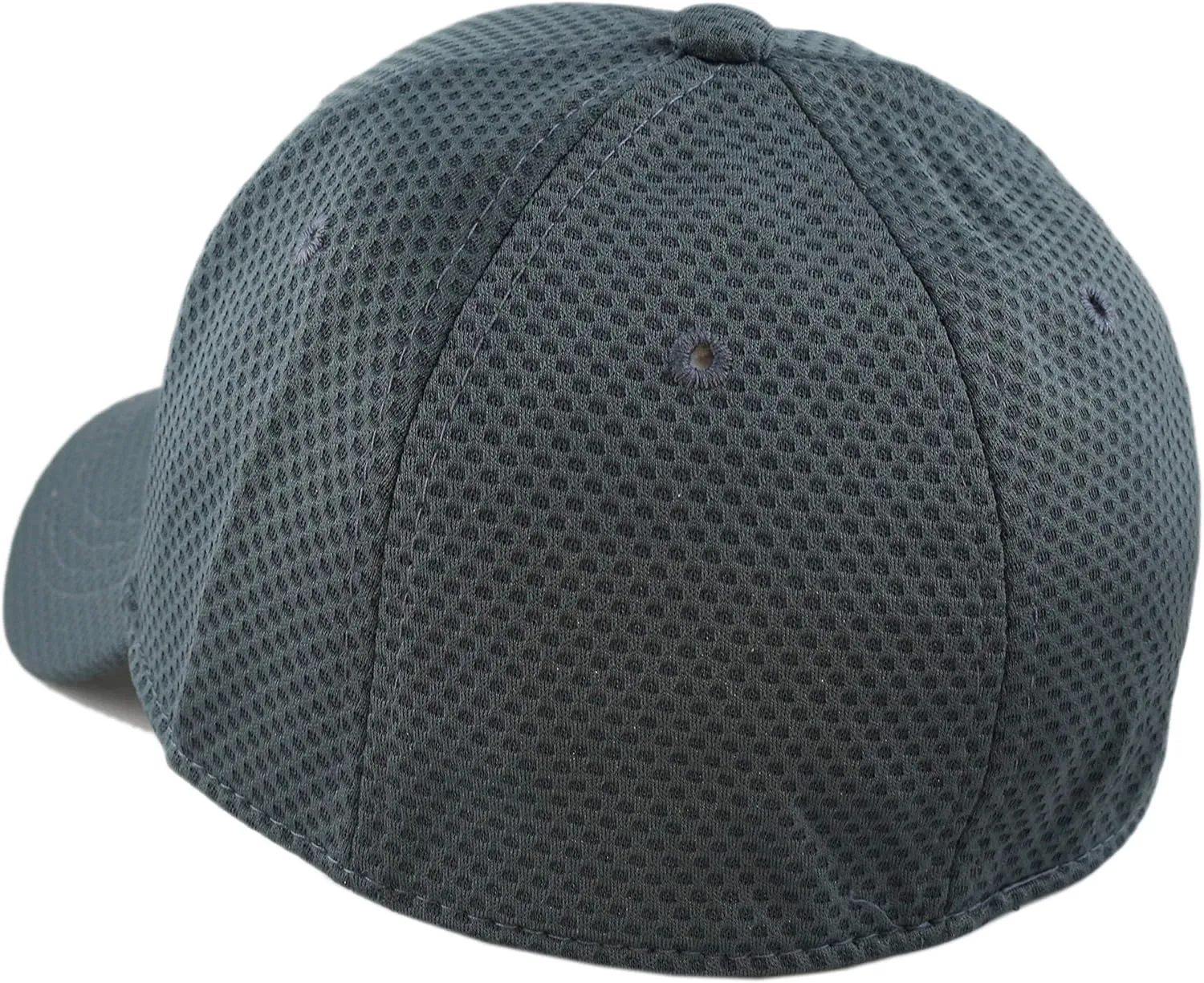 The Hat Depot Men's Curved Brim Stretch Fit Mesh 6 Panel Fitted Baseball Cap