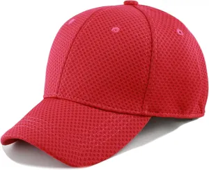 The Hat Depot Men's Curved Brim Stretch Fit Mesh 6 Panel Fitted Baseball Cap