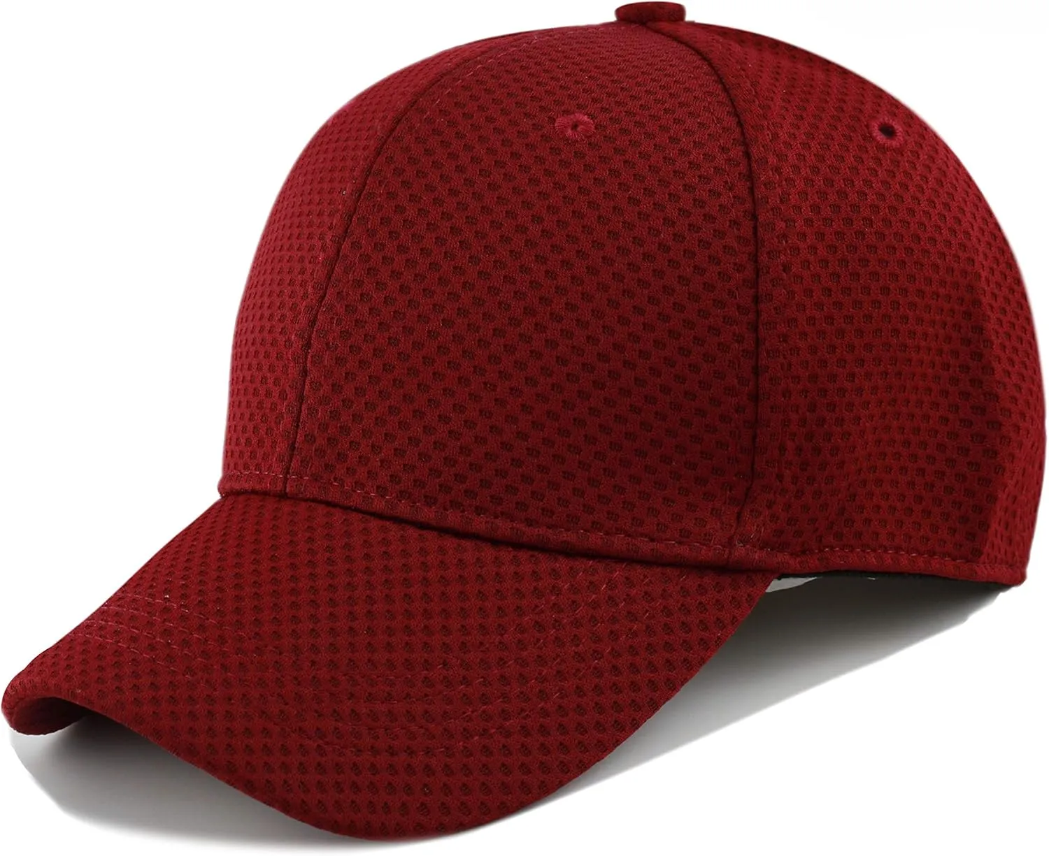 The Hat Depot Men's Curved Brim Stretch Fit Mesh 6 Panel Fitted Baseball Cap