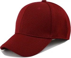 The Hat Depot Men's Curved Brim Stretch Fit Mesh 6 Panel Fitted Baseball Cap