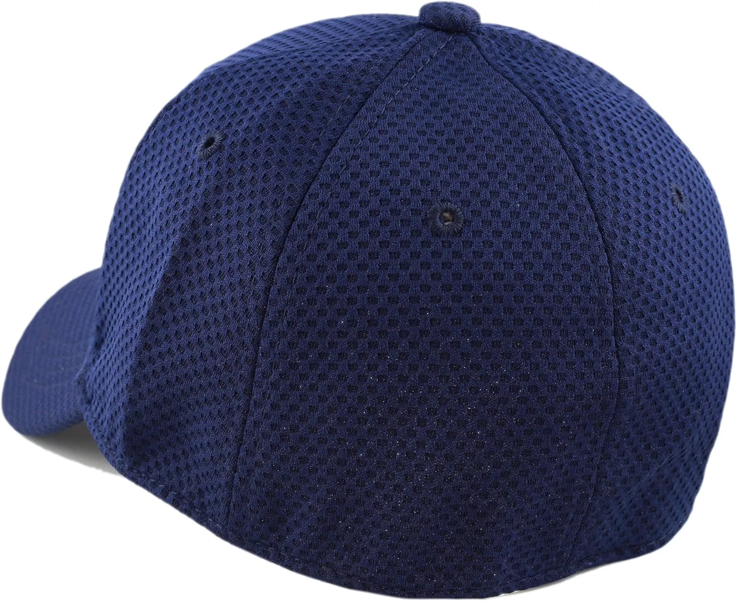 The Hat Depot Men's Curved Brim Stretch Fit Mesh 6 Panel Fitted Baseball Cap