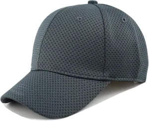 The Hat Depot Men's Curved Brim Stretch Fit Mesh 6 Panel Fitted Baseball Cap