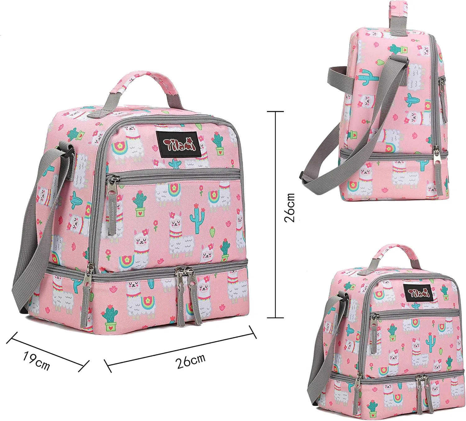 Tilami Rolling Backpack 19 inch with Lunch Bag Wheeled Laptop Backpack, Alpaca
