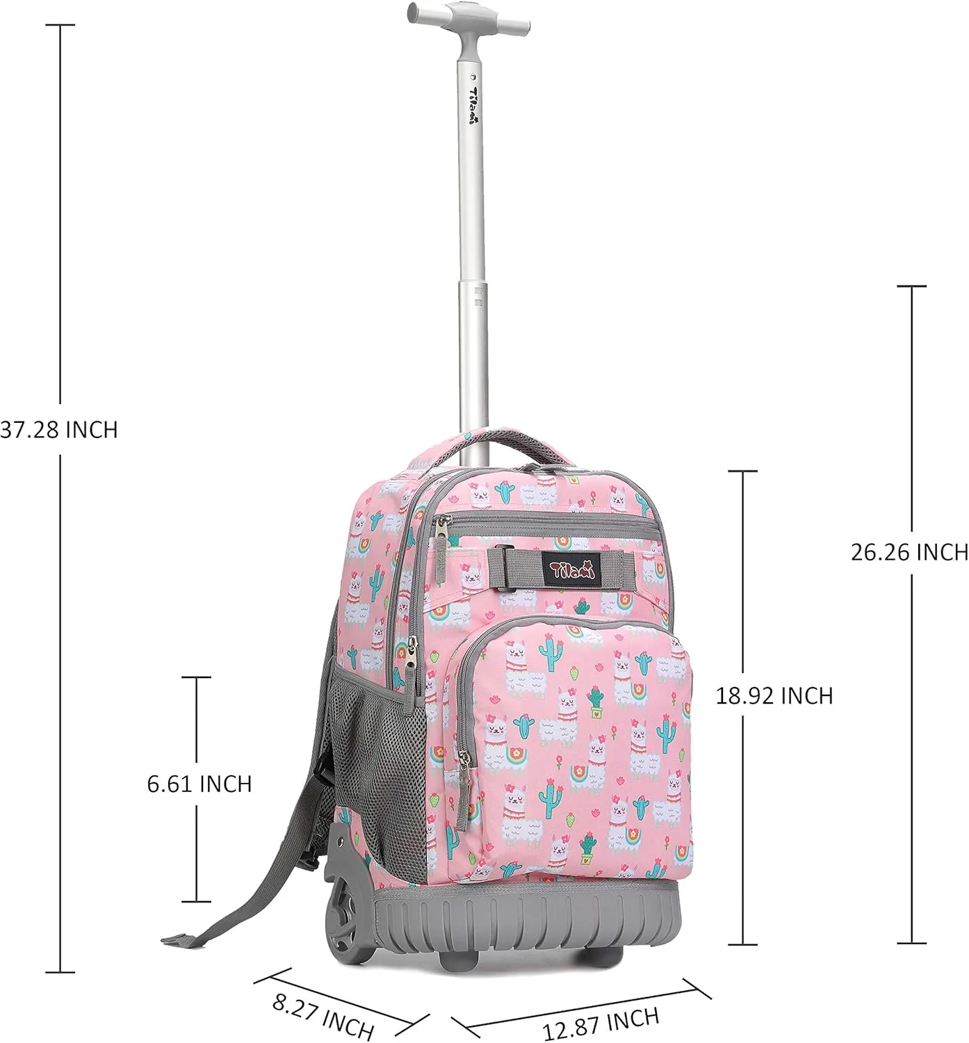 Tilami Rolling Backpack 19 inch with Lunch Bag Wheeled Laptop Backpack, Alpaca