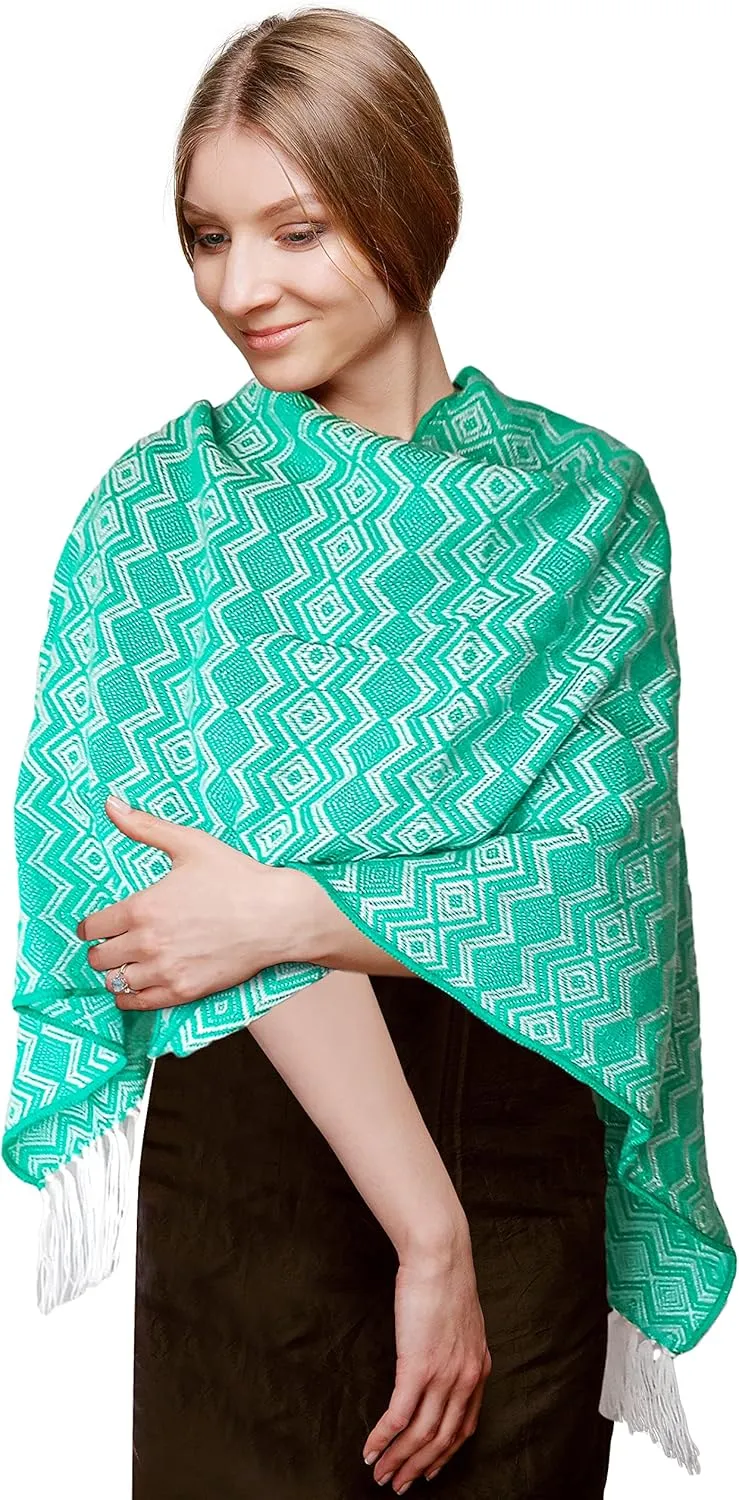 TINKUY PERU Alpaca Peruvian Pashmina Shawl Wrap Ruana 61 x 22 inches, One Size