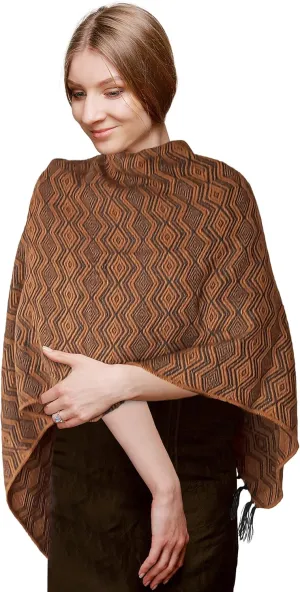 TINKUY PERU Alpaca Peruvian Pashmina Shawl Wrap Ruana 61 x 22 inches, One Size