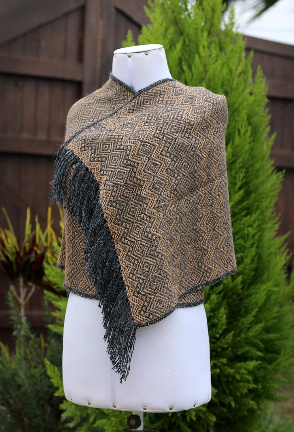 TINKUY PERU Alpaca Peruvian Pashmina Shawl Wrap Ruana 61 x 22 inches, One Size