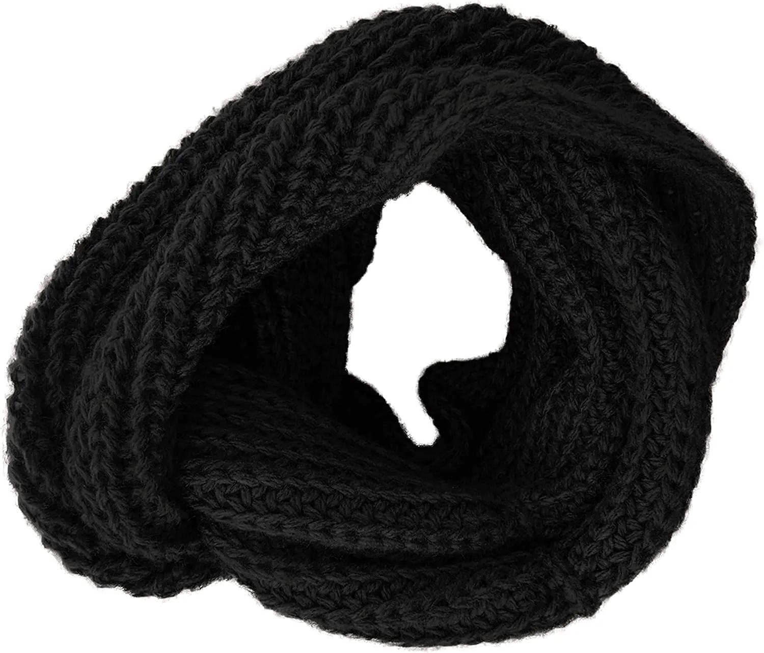 TINKUY PERU Chunky Knitted Scarf, Warm Authentic Peruvian Alpaca Wool Infinity Snood Scarf for Winter, Unisex, One Size