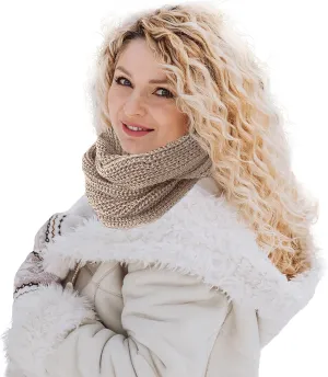 TINKUY PERU Chunky Knitted Scarf, Warm Authentic Peruvian Alpaca Wool Infinity Snood Scarf for Winter, Unisex, One Size