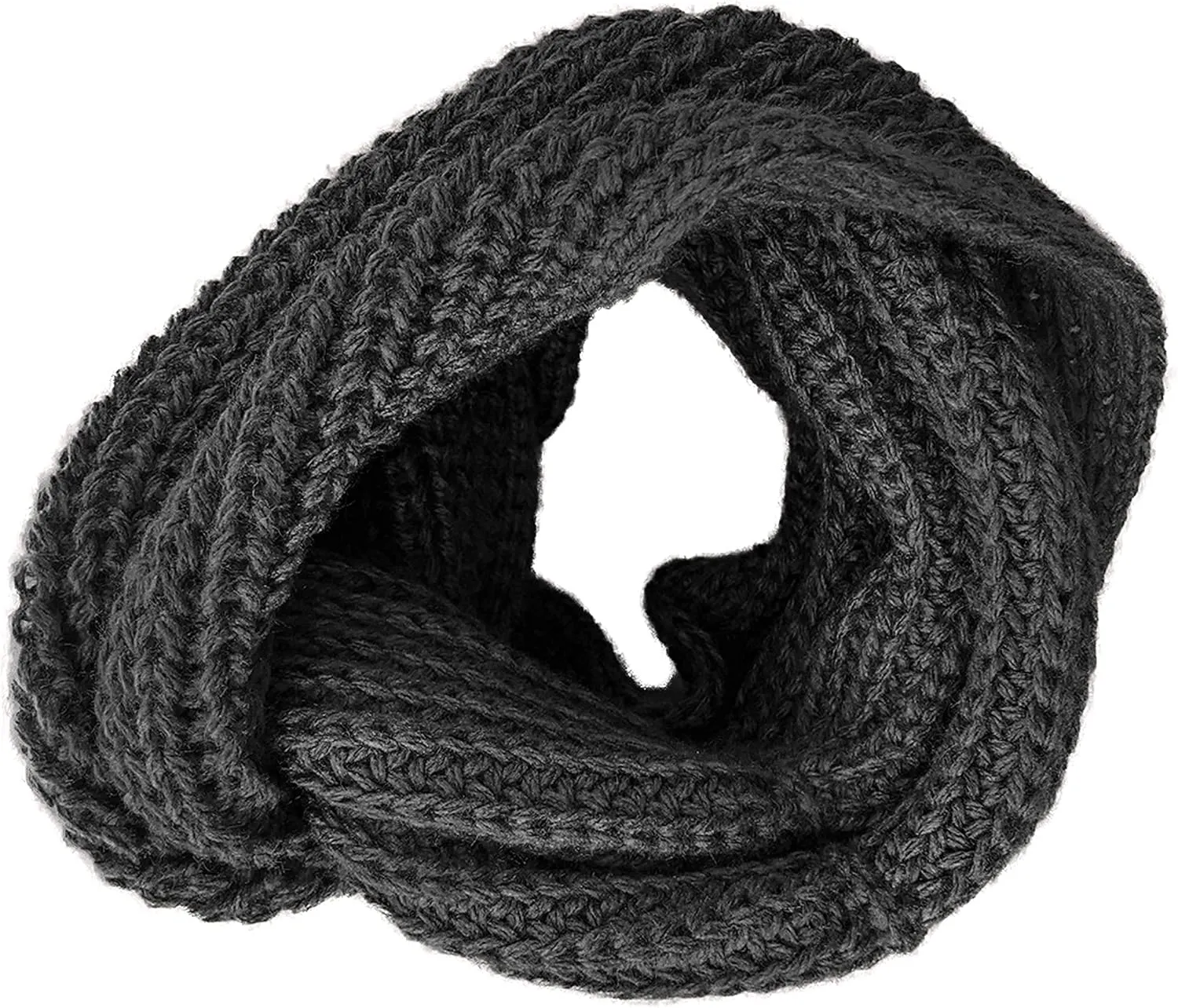 TINKUY PERU Chunky Knitted Scarf, Warm Authentic Peruvian Alpaca Wool Infinity Snood Scarf for Winter, Unisex, One Size