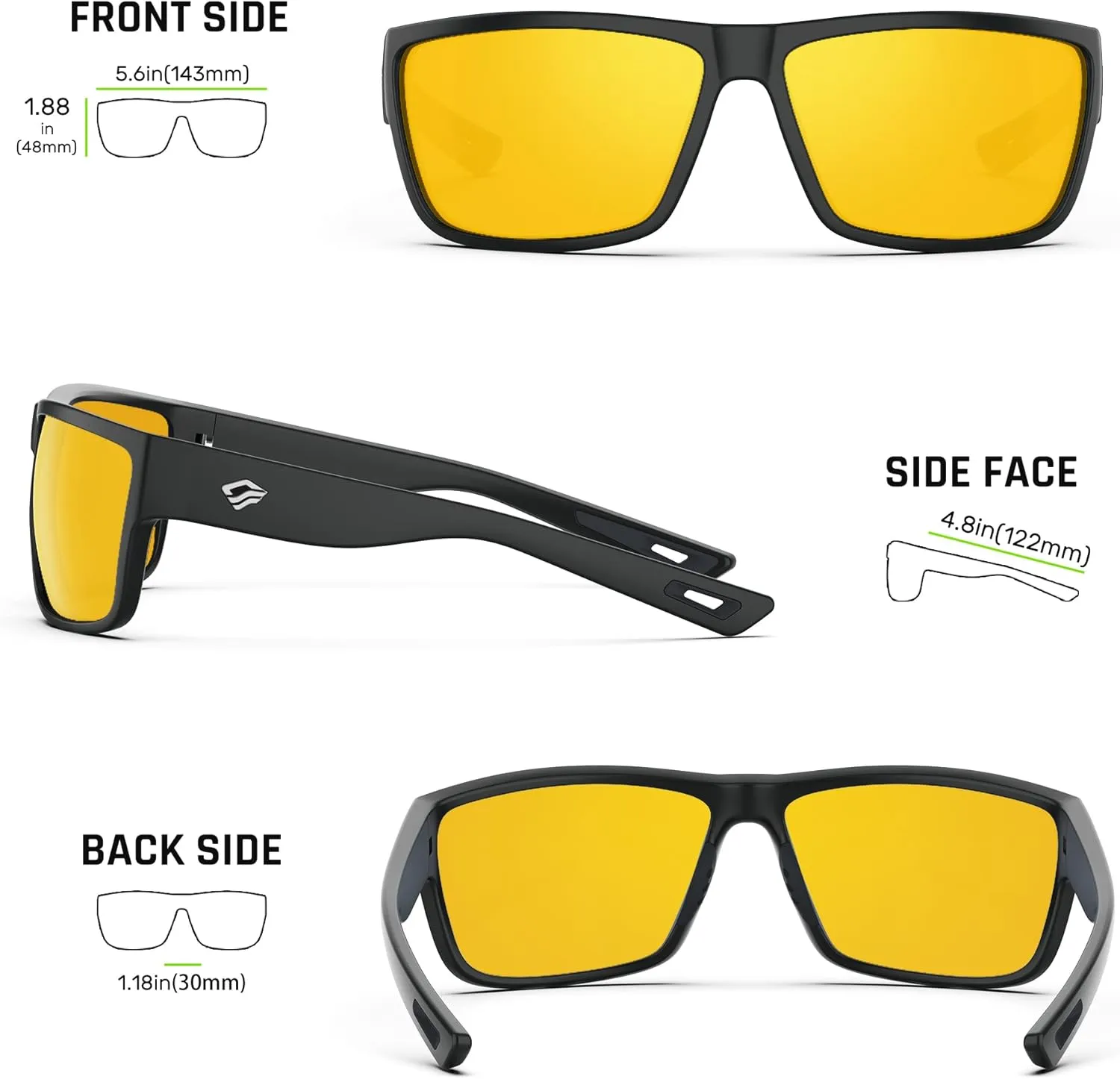 TOREGE Polarized Sports Sunglasses for Men and Women Cycling Running Golf Fishing Sunglasses TR26