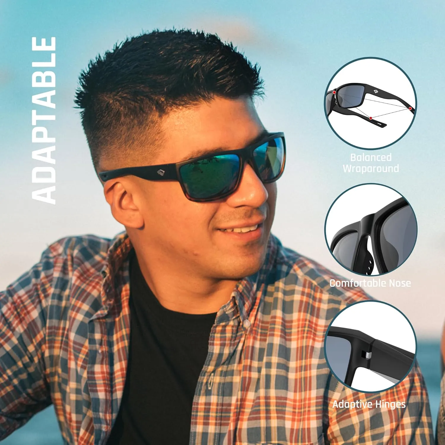 TOREGE Polarized Sports Sunglasses for Men and Women Cycling Running Golf Fishing Sunglasses TR26