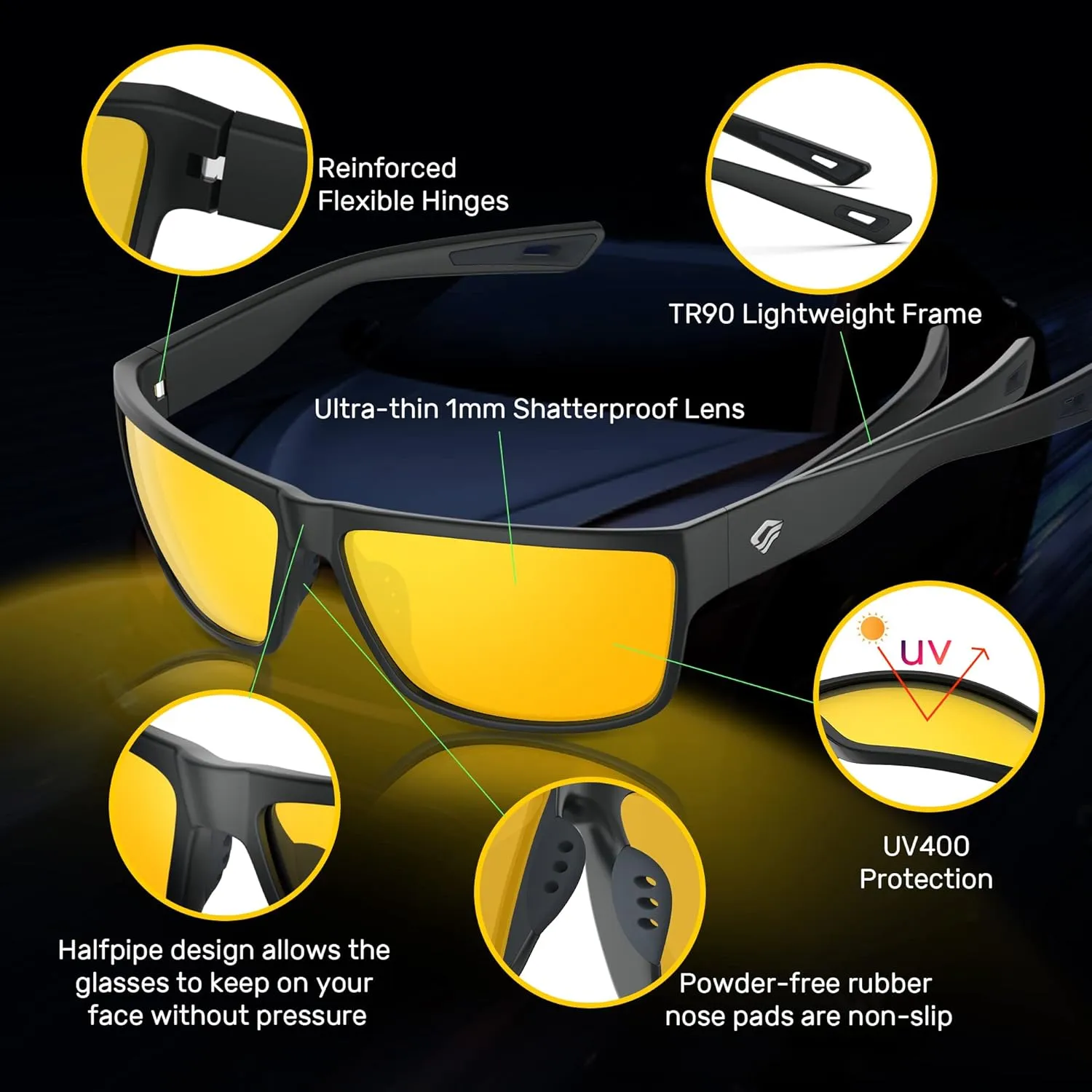 TOREGE Polarized Sports Sunglasses for Men and Women Cycling Running Golf Fishing Sunglasses TR26