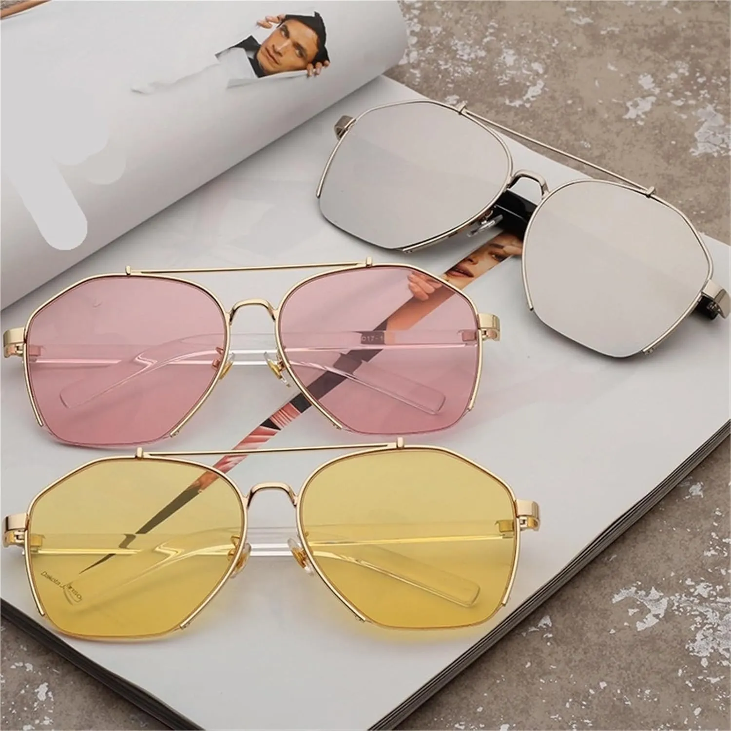 Trendy Men's Outdoor Driving Sunglasses Women's Vacation Street Shooting Party Sun Glasses