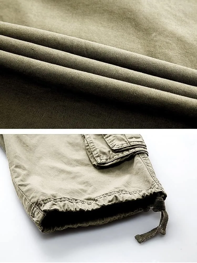 TRGPSG Men's Cargo Shorts, Relaxed Fit Capri Cotton Shorts, Below Knee 13" Inseam Casual Shorts Multi-Pocket Camo Shorts