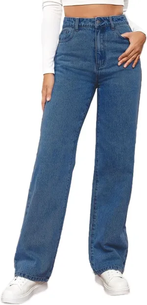 Trouser Jeans for Women Streetwear High Waisted Straight Leg Clothes 2024 Butt Lifting Jeans for Women