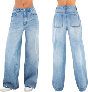 Trouser Jeans for Women Streetwear High Waisted Straight Leg Clothes 2024 Butt Lifting Jeans for Women