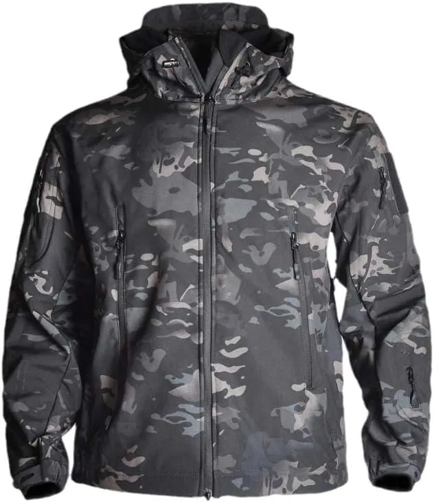 USTZFTBCL Men's Soft Shell Tactical Military Jacket:Waterproof,Windbreaker,Camo Field Bomber Design