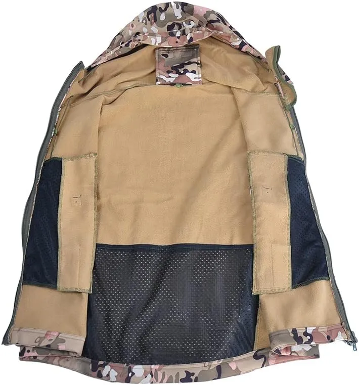 USTZFTBCL Men's Soft Shell Tactical Military Jacket:Waterproof,Windbreaker,Camo Field Bomber Design