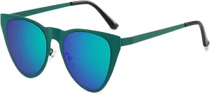 Vintage Oversized Women Cat Eye Sunglasses Fashion Mirror Shades UV400 Men Outdoor Travel Driving Sun Glasses