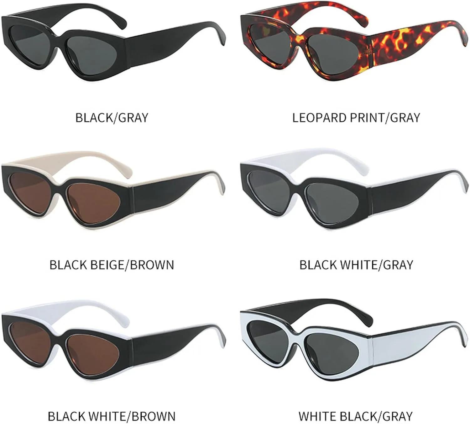 Vintage Small Oval Cat Eye Sunglasses Women Fashion Black White Sexy Sun Glasses Ladies Trendy Elegant Shades UV400