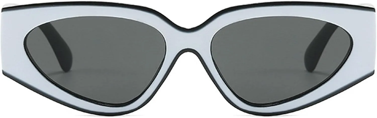 Vintage Small Oval Cat Eye Sunglasses Women Fashion Black White Sexy Sun Glasses Ladies Trendy Elegant Shades UV400