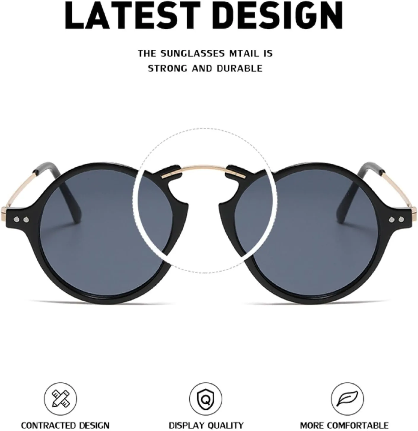 Vintage Small Round Steampunk Sunglasses for Women Men Luxury Punk