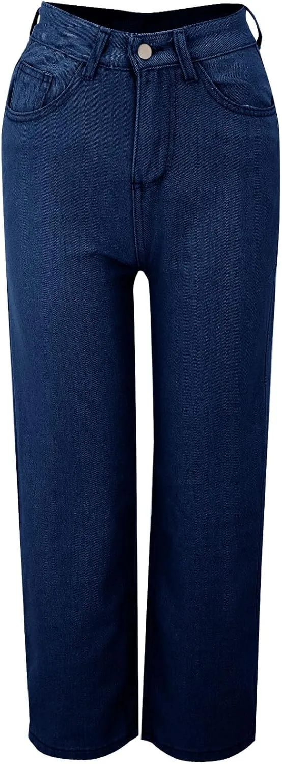 Wide Leg Jeans for Women 2025 High Waisted Stretch Pull on Baggy Jeans Casual Trendy Straight Denim Pants