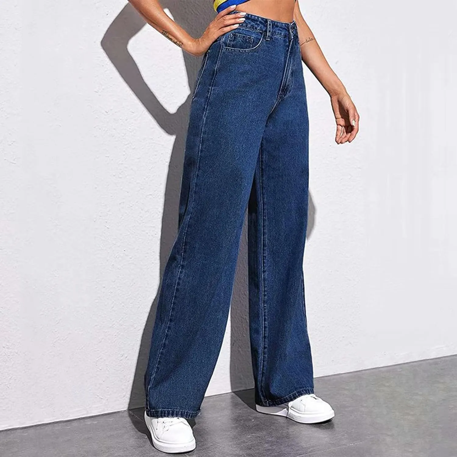 Wide Leg Jeans for Women 2025 High Waisted Stretch Pull on Baggy Jeans Casual Trendy Straight Denim Pants