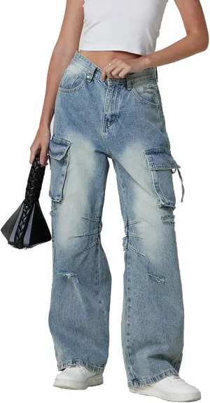 Wide Leg Jeans for Women Baggy Jeans for Woman High Waisted Loose Wide Leg Jean Womens Boyfriend Y2K Pants Trendy